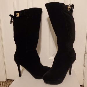 Venus Black Velvet Boots Size 7